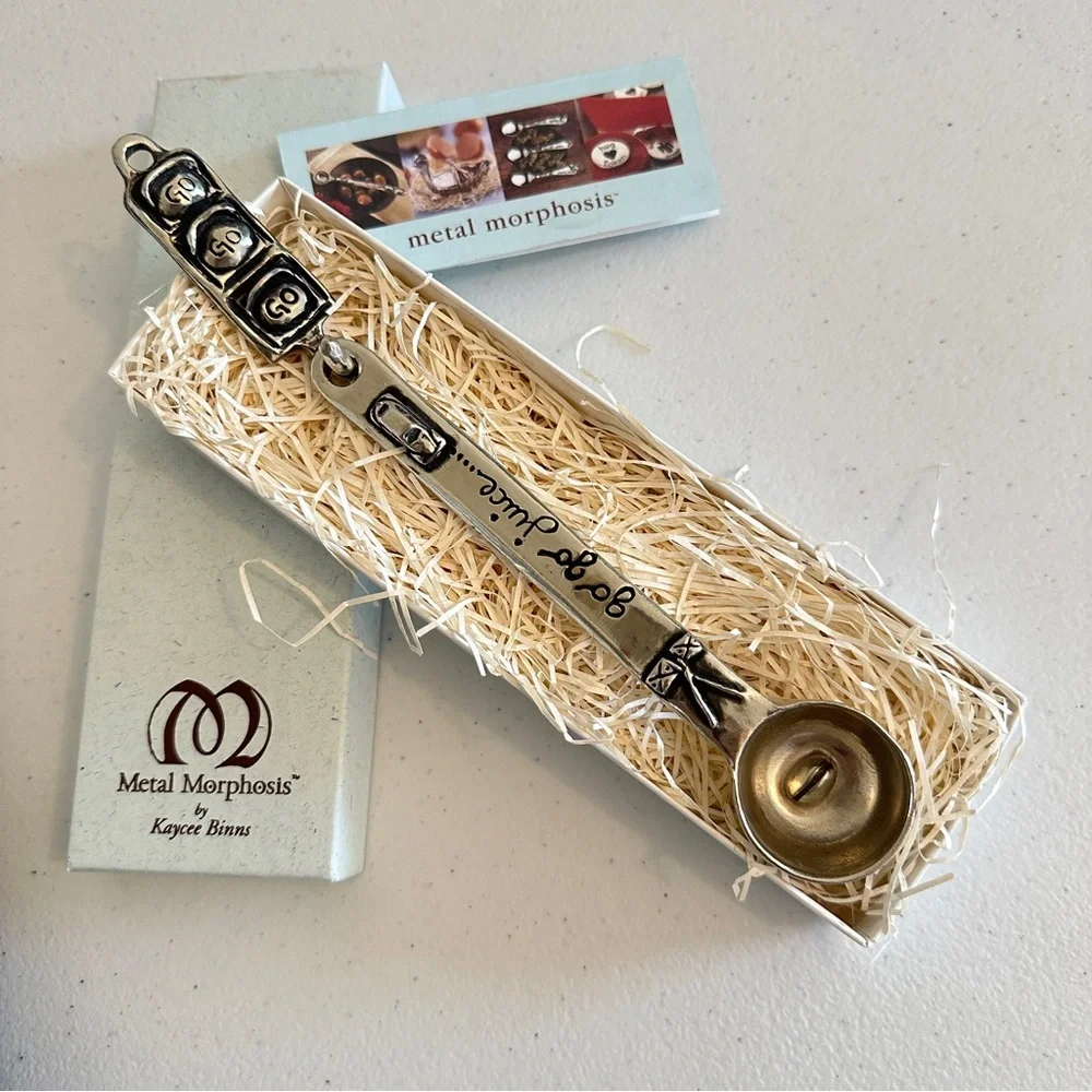 Pewter Coffee Spoon Scoop “Go Go Juice” NWT Metal Morphosis Kaycee Binns - Picture 3 of 11